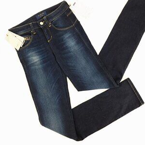 Kaos Italian NWT Women's 25 Straight Blue Jeans HIJBL027 RN# 145736 Flexible